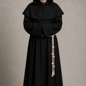 Monk wearing Abbot’s Midnight Benedictine Habit