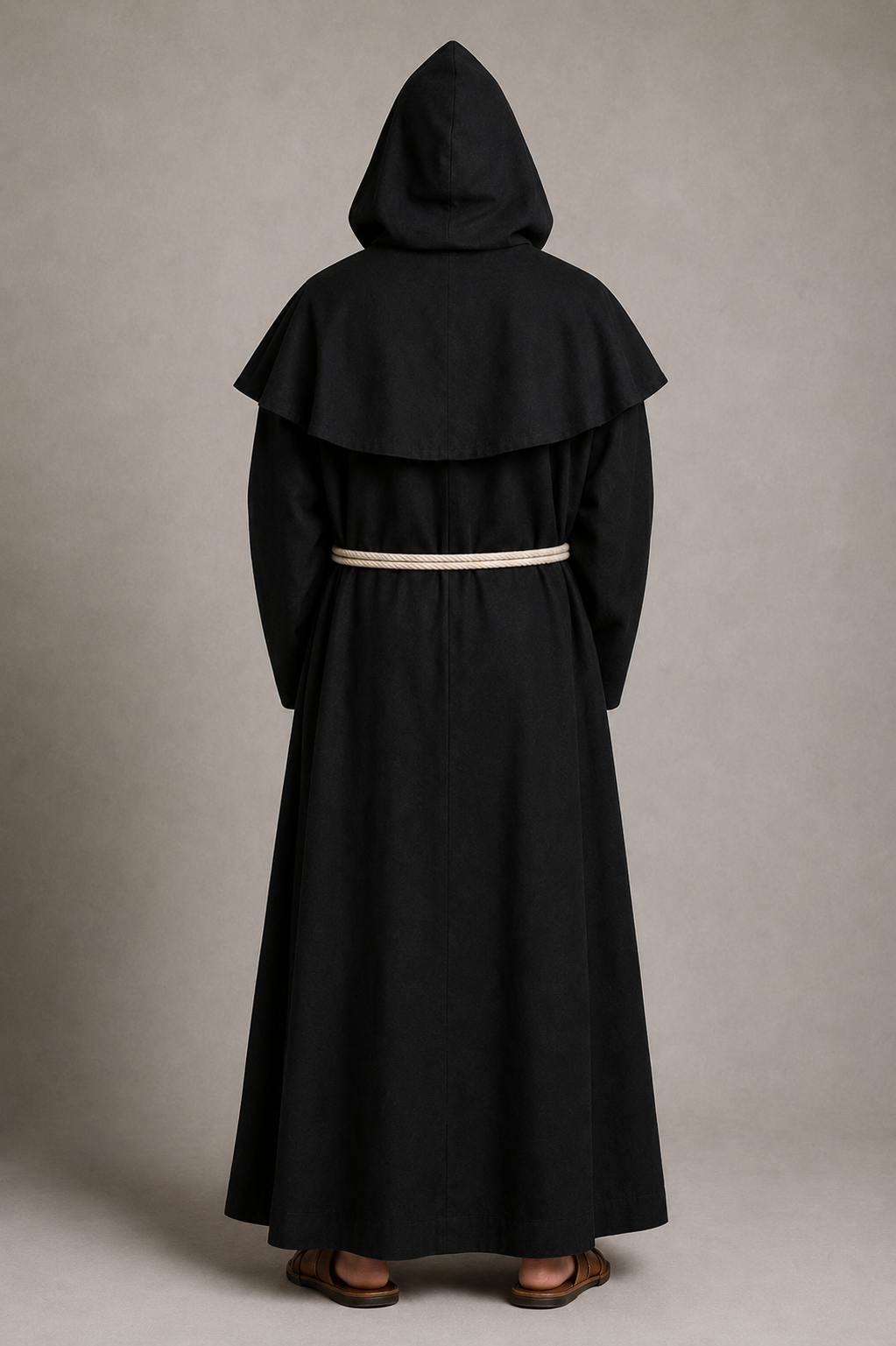 Back view of the Abbot’s Midnight Benedictine Monk Habit