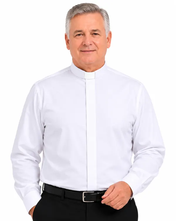 Old Men Wearing Albus White Men’s Clergy Shirt