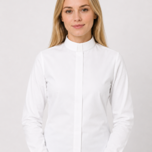 A Women Wearing Aurelia Clergy Shirt