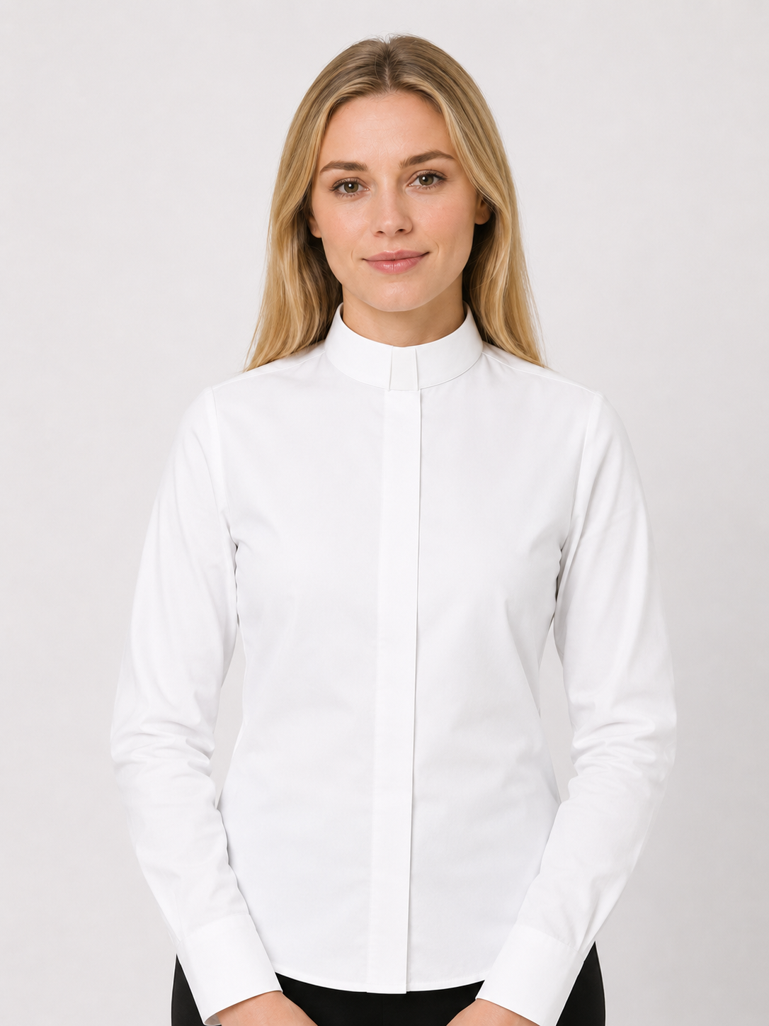 A Women Wearing Aurelia Clergy Shirt