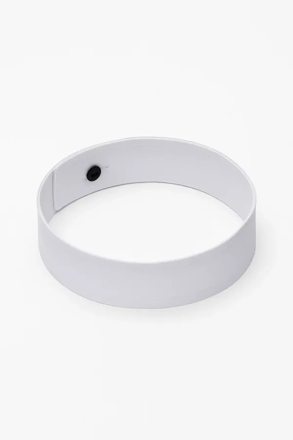 Pure cotton clergy collar in white, 1.5 inches tall, with a secure button fastening