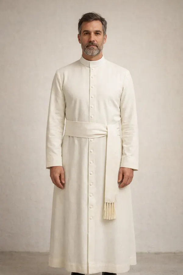 white clergy robe for men