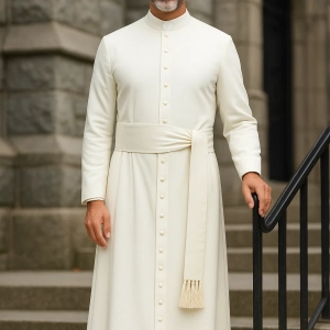 Lumen Men’s White Clergy Robe