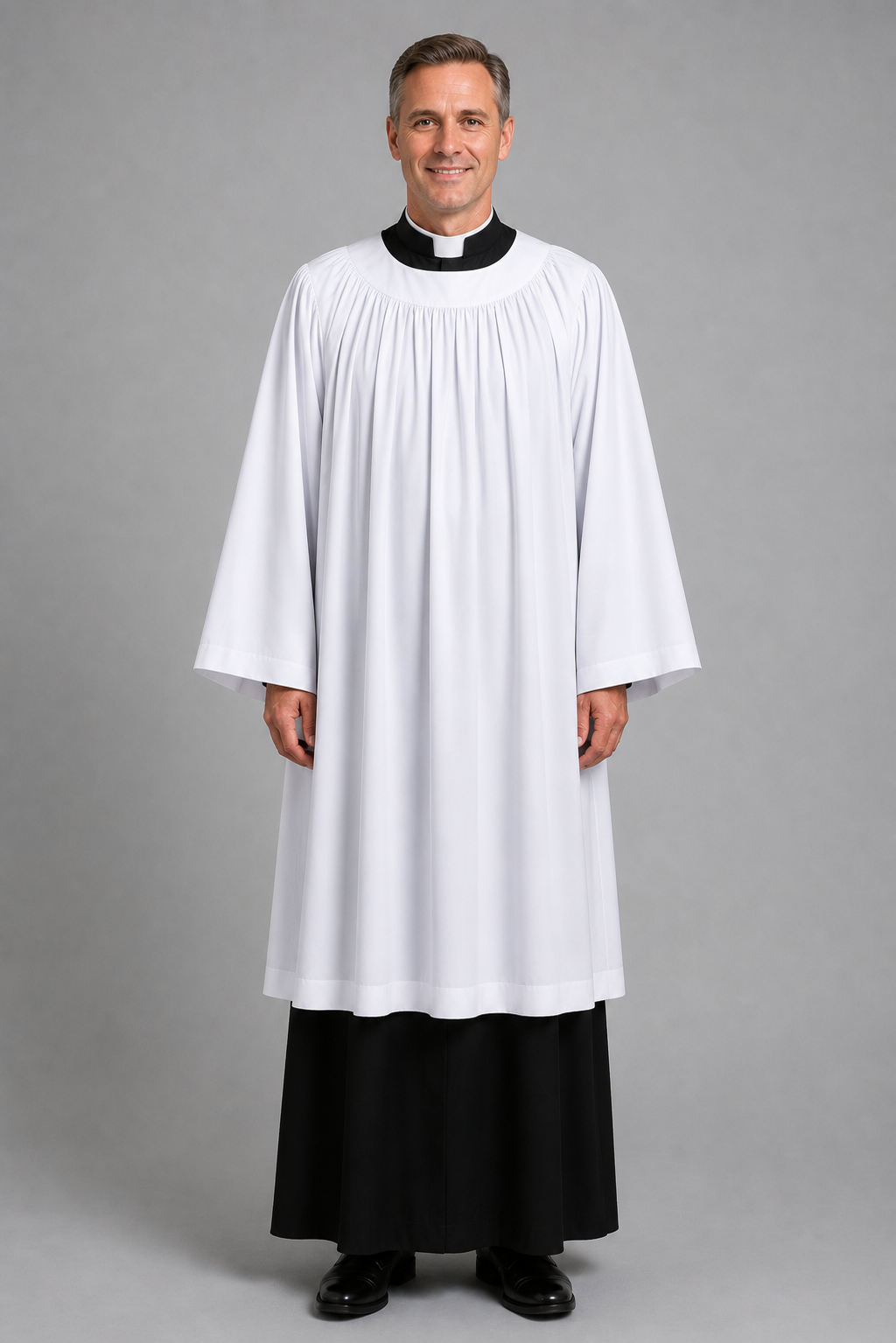 A Men Wearing Candoris Clergy Surplice for Men