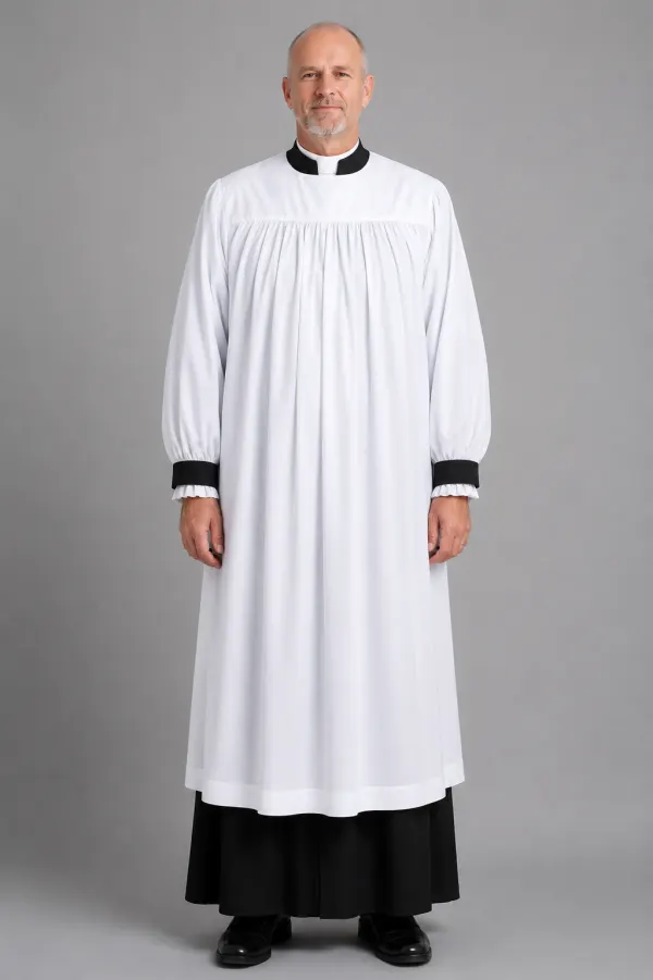 A Men Wearing Canonica Rochet Garment