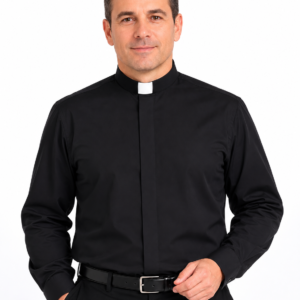 Men wearing Canticum Black Clergy Shirt