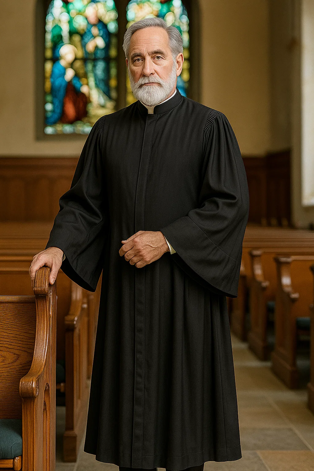 Canticum Men’s Black Clergy Robe