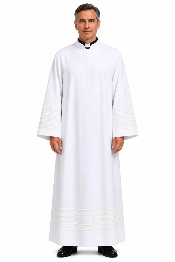 Men wearing Clarus Clergy Alb