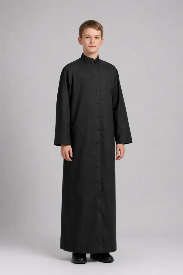 A Kid Wearing Custodia Altar Server Cassock