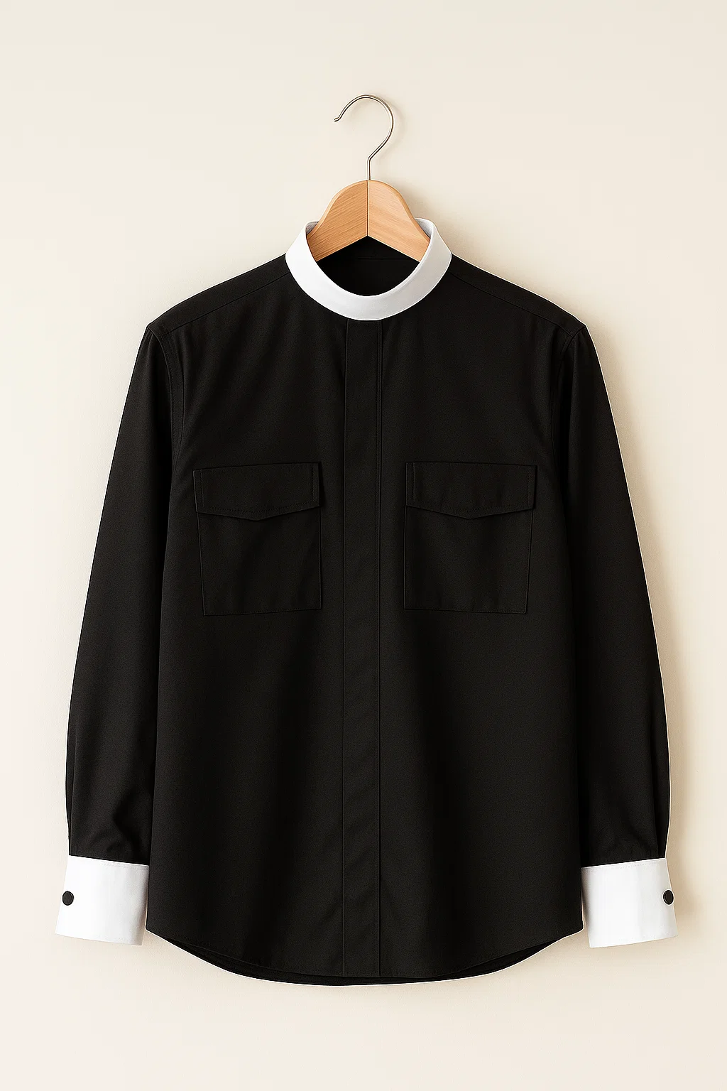 Fidei Classic Black Clergy Shirt