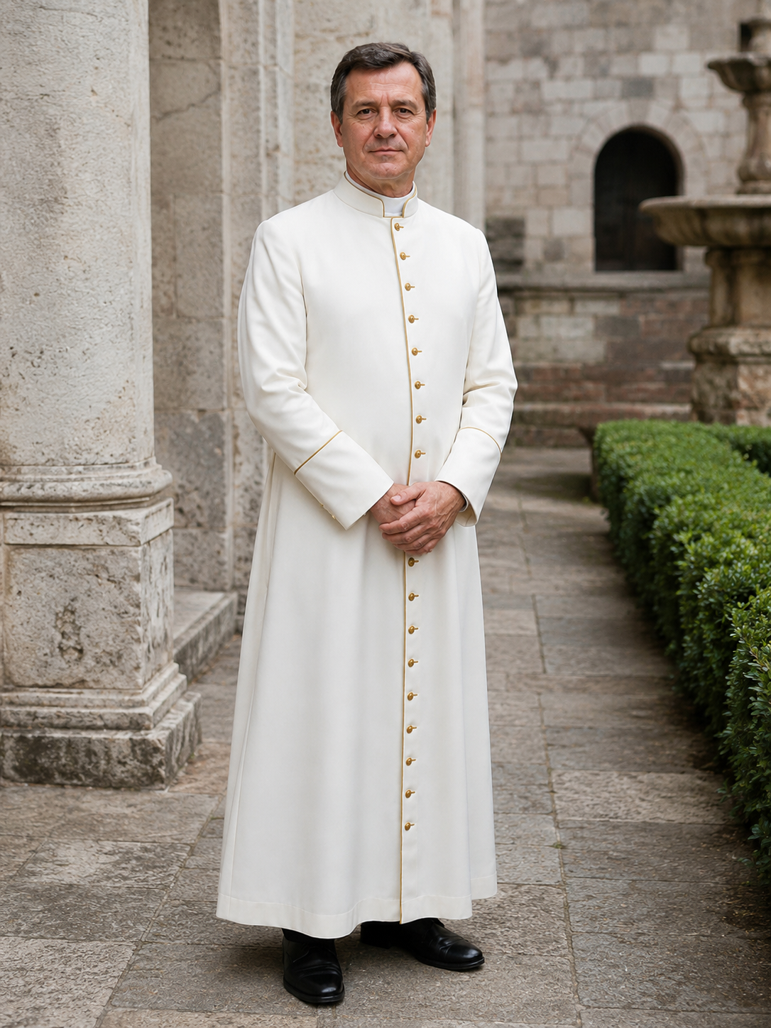 priest wearing lucentis clergy men’s cassock