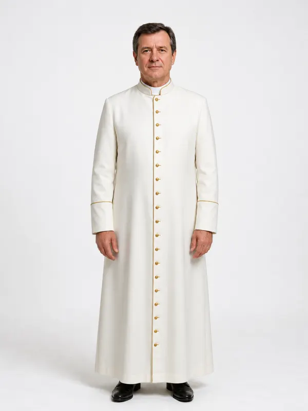 front view of lucentis clergy men’s cassock