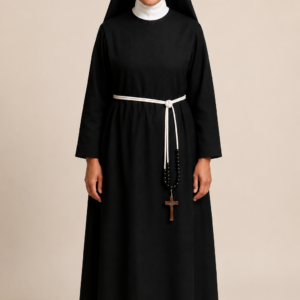 A Women Wearing Mater Dei Black Nun Habit