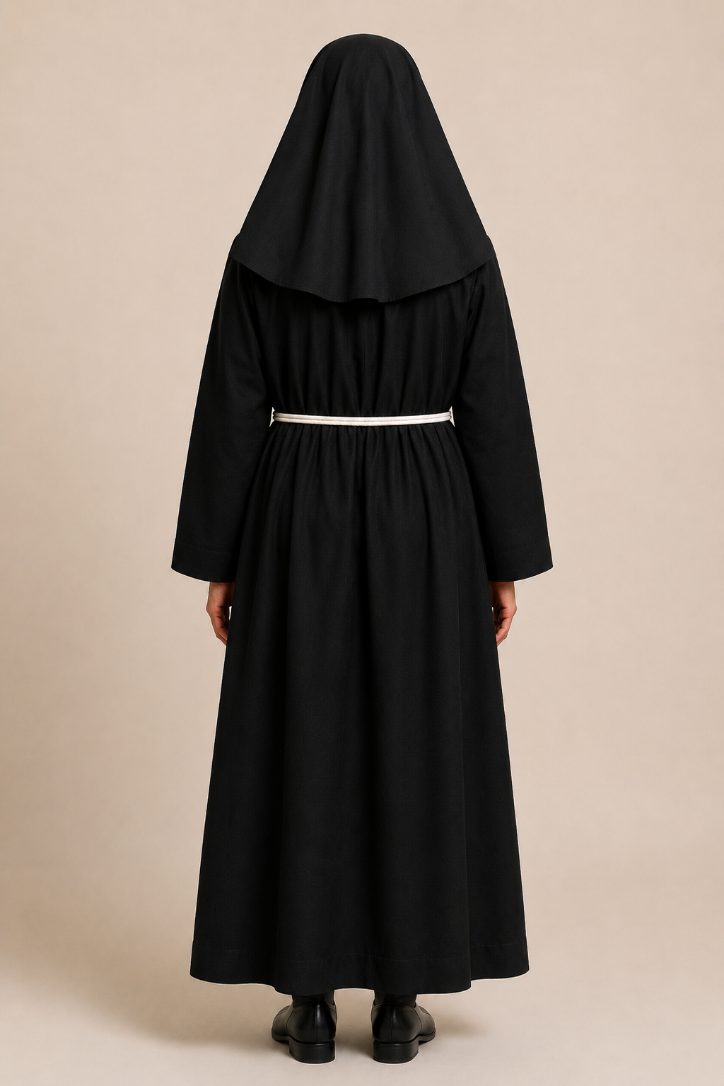 Backside of the Mater Dei Black Nun Habit
