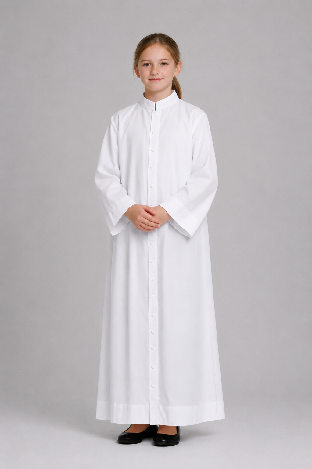 A kid Wearing Ministerial Youth Cassock
