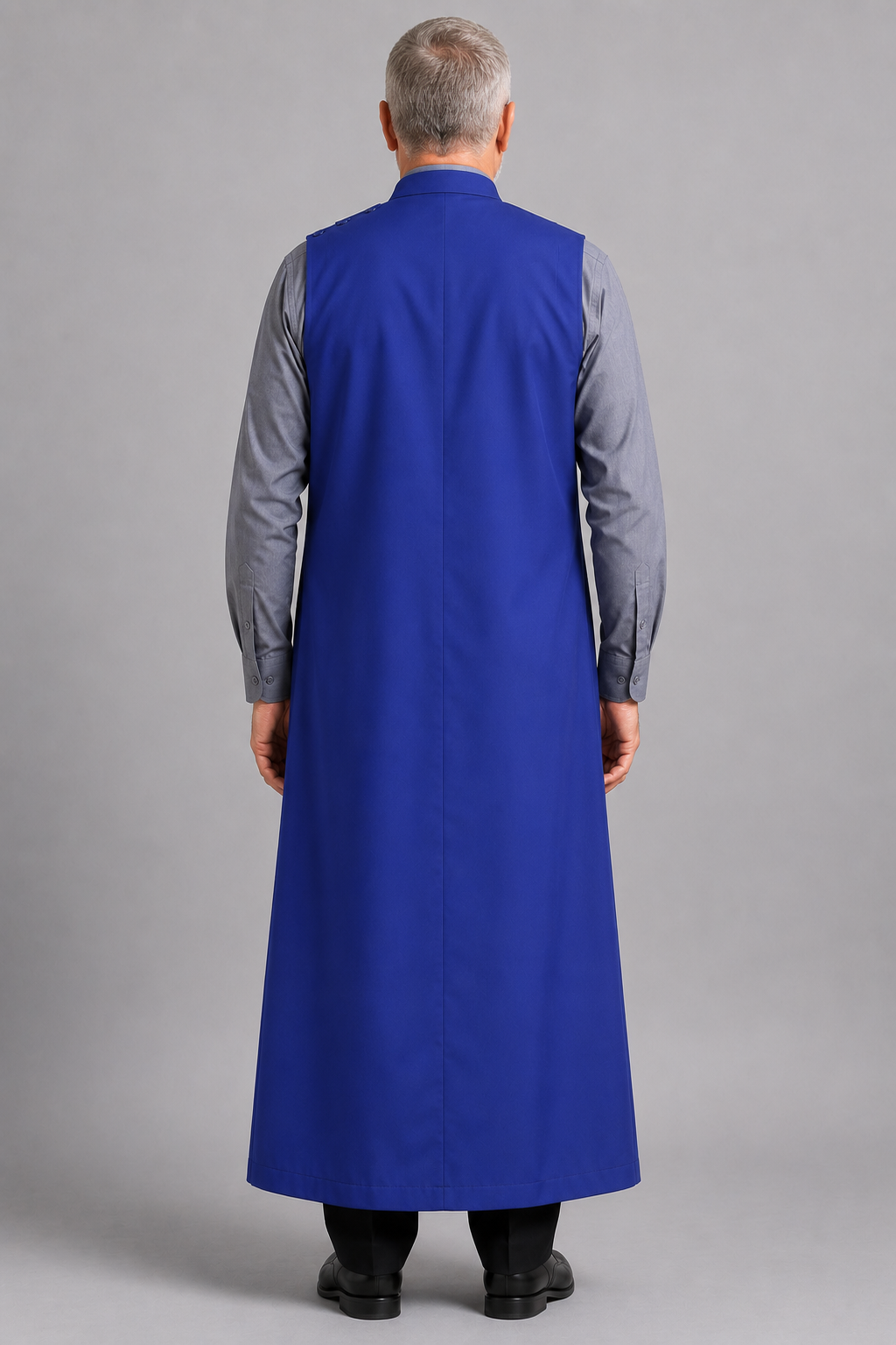 Backside of the Old Men Wearing Offertorium Liturgical Apron