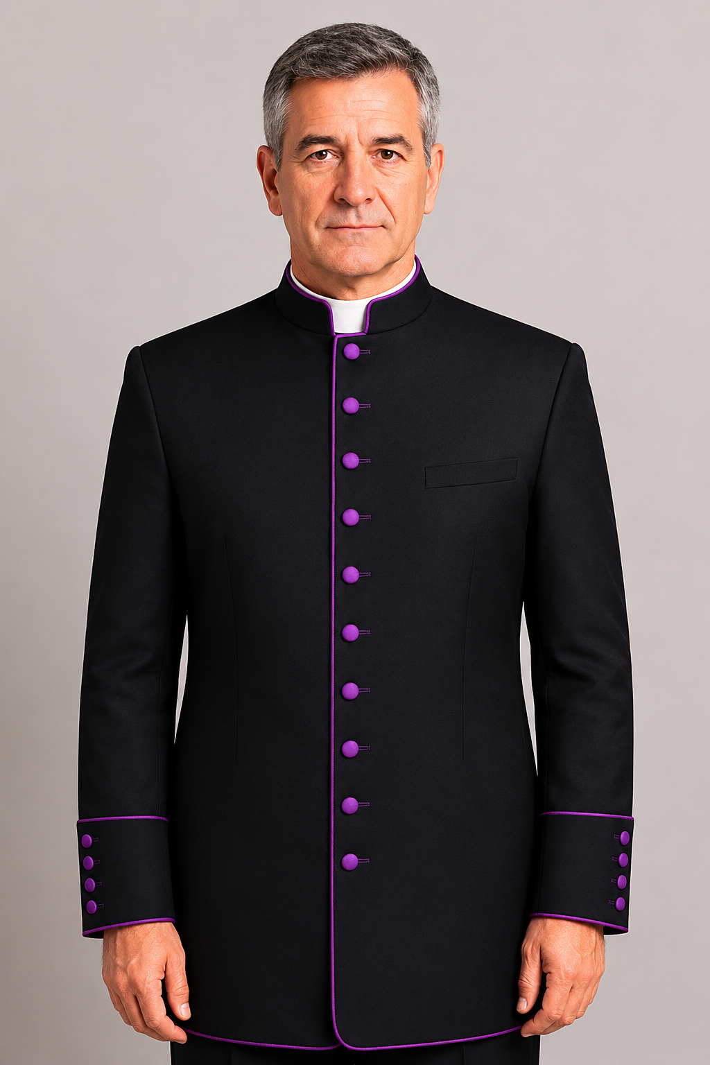 A Men Wearing Orvian Formal Jacket for Clerics