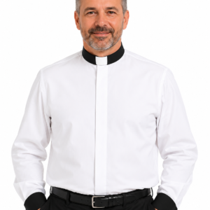 A Men Wearing Pax Pure White Clergy Shirt