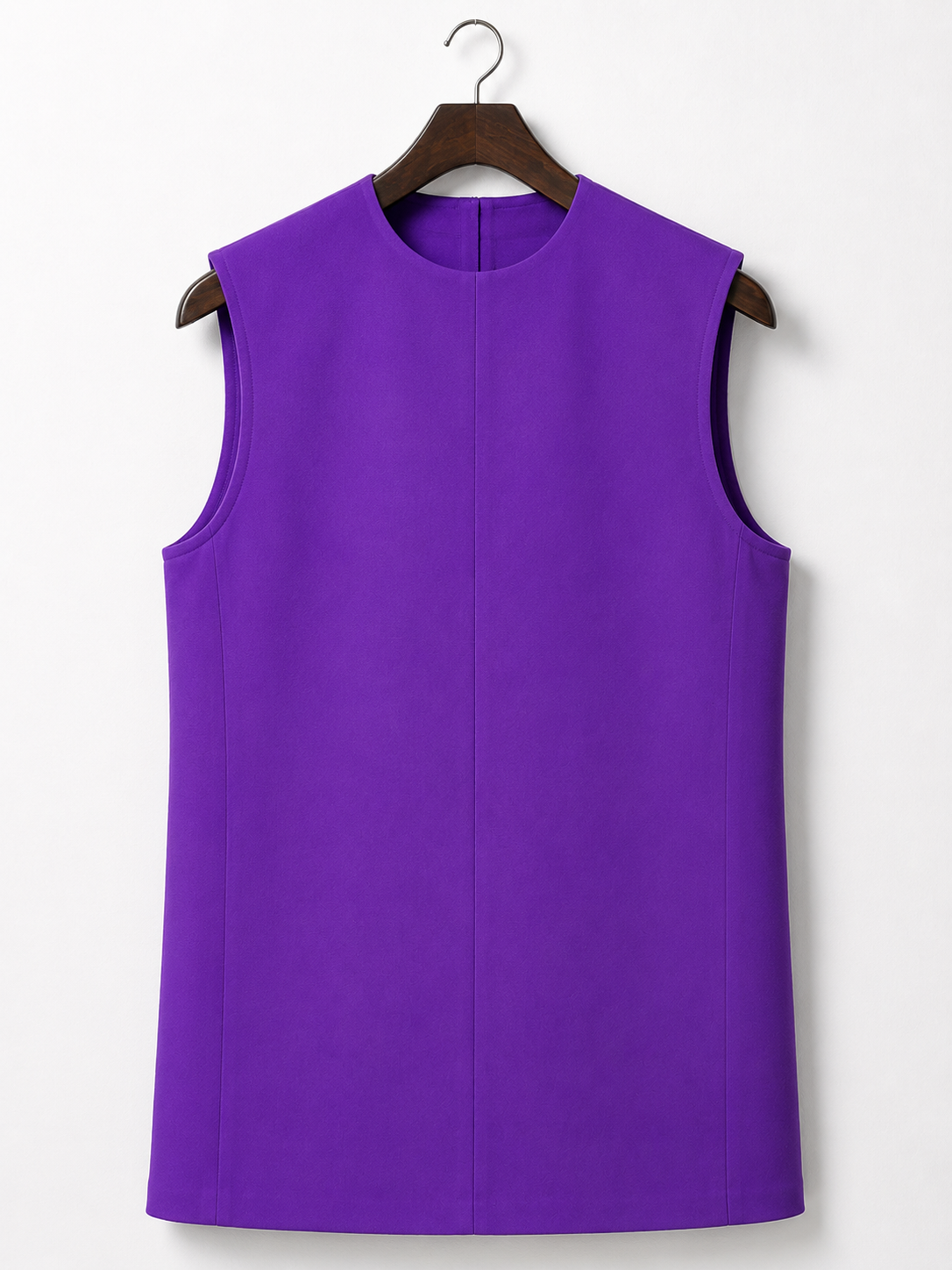 Purple men's clergy rabat with a structured front panel for layering over a collared shirt