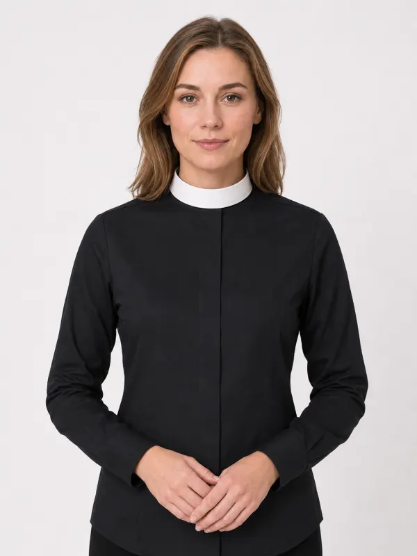 A Women Wearing Regalia Clergy Shirt for Women