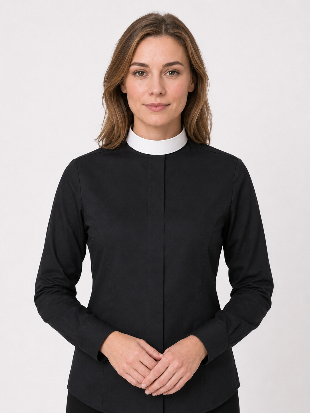 A Women Wearing Regalia Clergy Shirt for Women