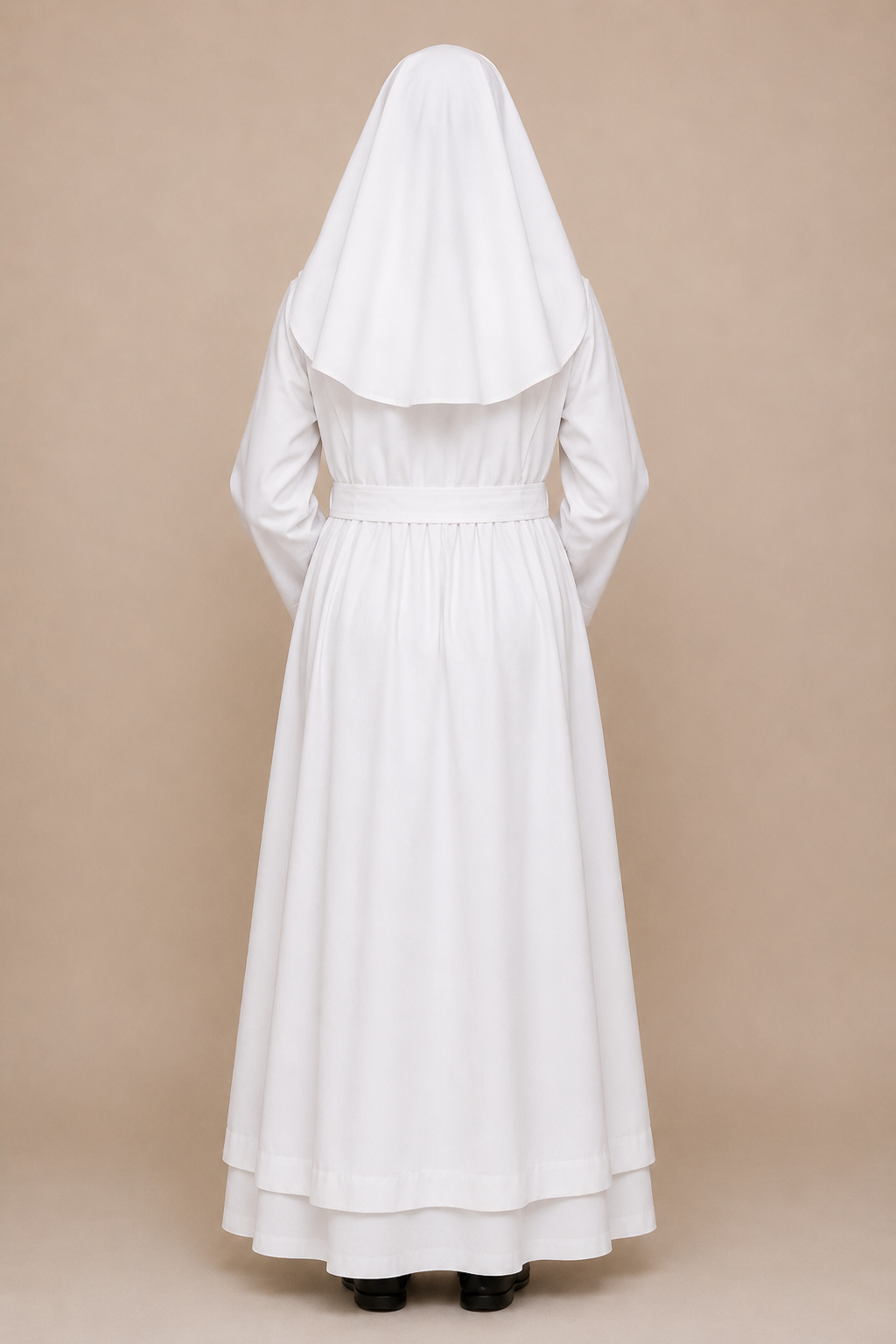 Backside of the Sancta Lucia White Nun Habit