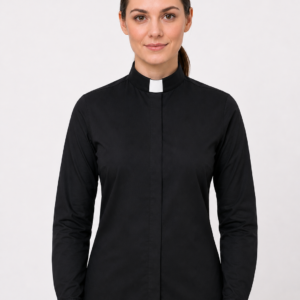 A Women Wearing Serapha Clergy Shirt