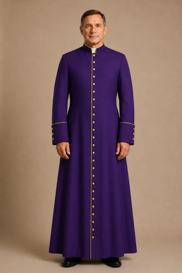 A men Wearing Backview of the Solarius Clergy Cassock