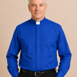 A men wearing Vespera Royal Blue Clergy Shirt