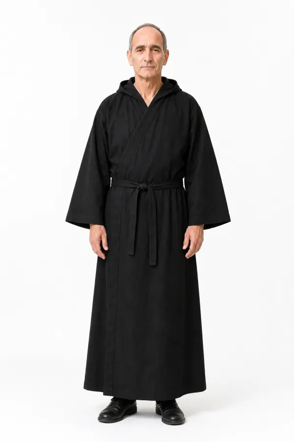 men wearing vigil clergy robe in black