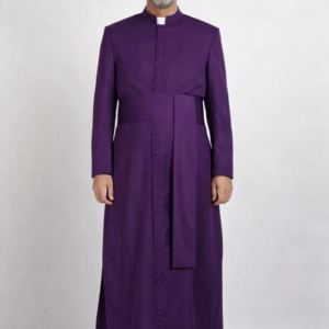 A Frontview of the Amethystum Full-Length Clergy Cassock