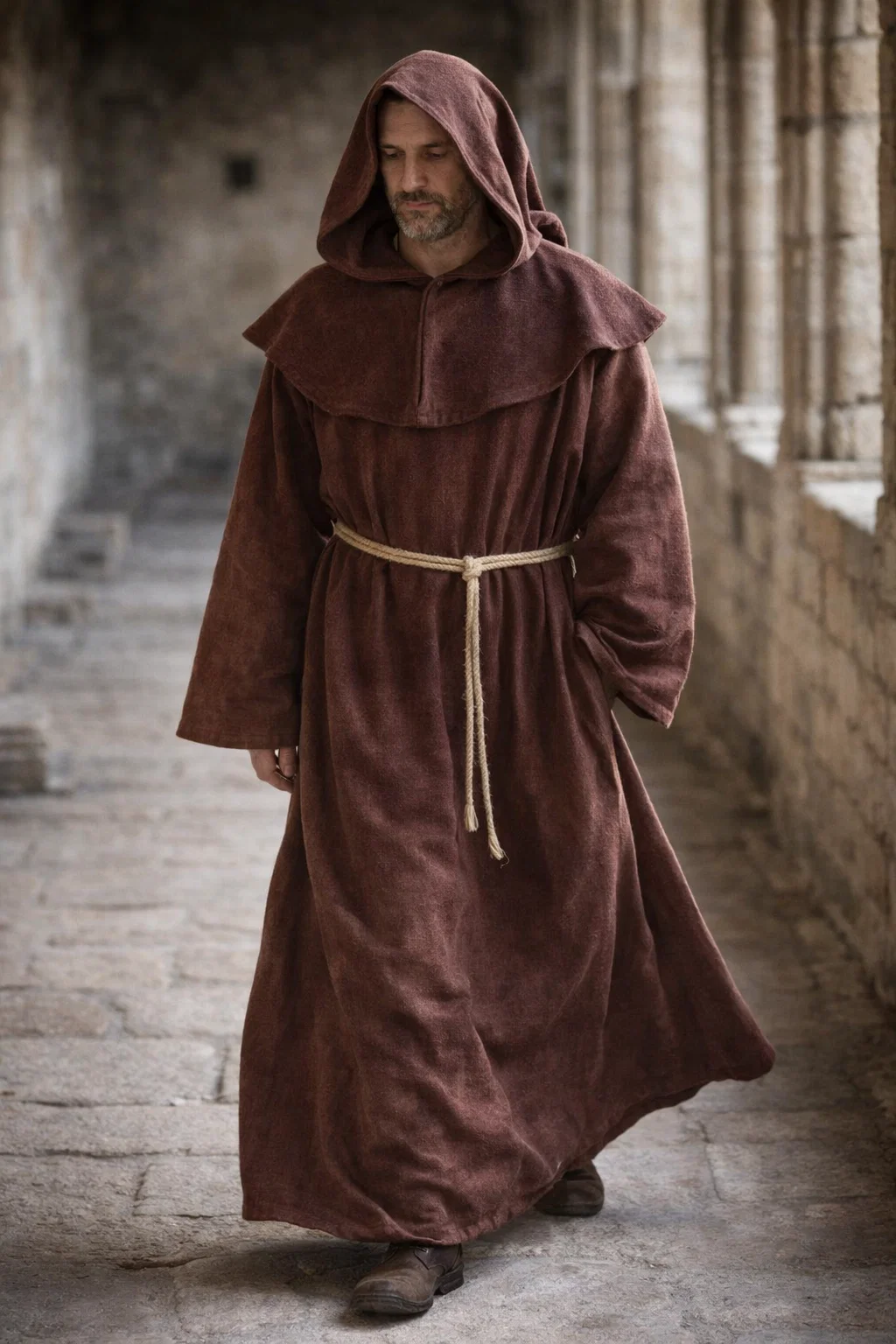 A Men wearing Ascetum Monk Robe