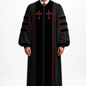 Front View of the Atrum Liturgical Robe for Men