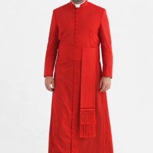 Frontview of the Cardinalis Men’s Red Clergy Cassock