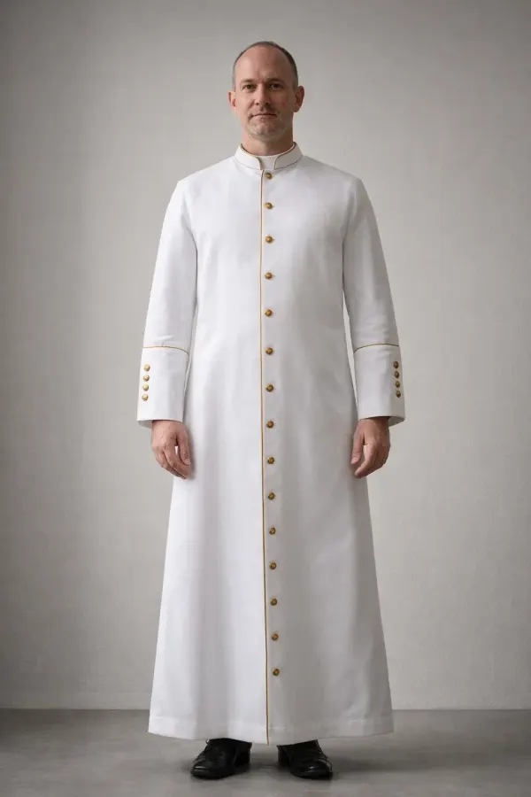 Front View of the Clarion Full-Length Clergy Cassock