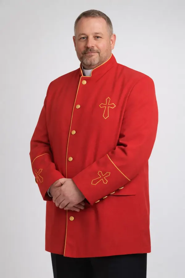 A Priest Wearing Clerex Modern Clergy Jacket