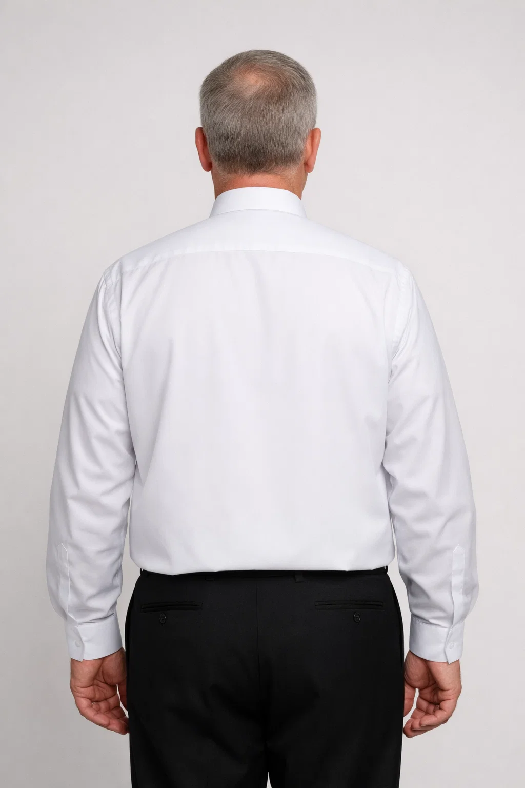 Backside of the Crispus Clerical Shirt in White