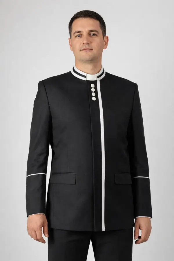 A Men Wearing Directus Contemporary Clergy Jacket