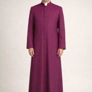 A Frontview of the Episcor Men’s Purple Clergy Cassock