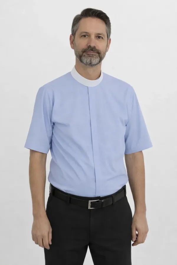 A Clergy Wearing Lucentum Half Sleeve Clergy Shirt
