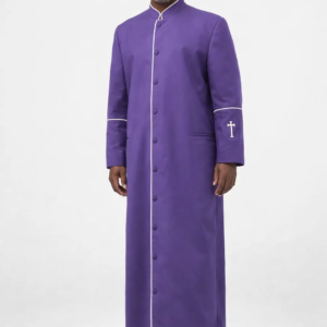 A Front View of the Majestus Liturgical Purple Cassock