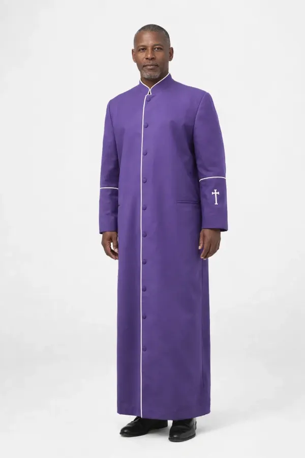 A Front View of the Majestus Liturgical Purple Cassock