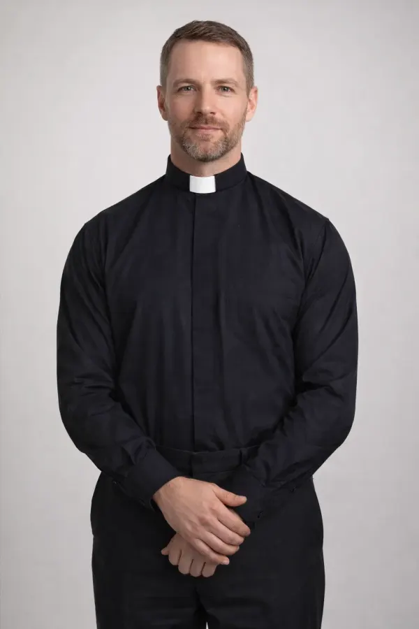 A Men Wearing Noctra Clerical Shirt