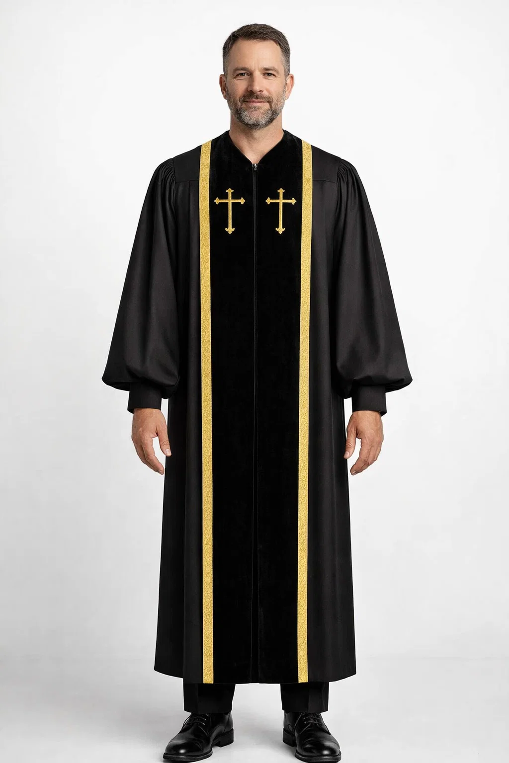 Front view of the Oblivion Full-Length Clergy Robe