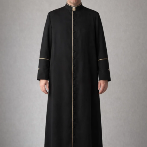 Front view of Obsidian Clerical Cassock