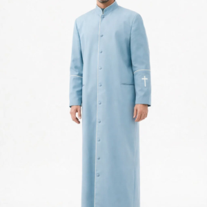 Front View of Orbis Liturgical Blue Cassock