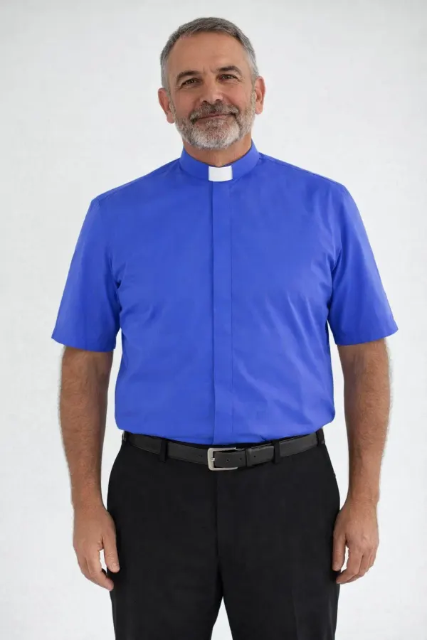 A Men Wearing Pacem Modern Clergy Shirt