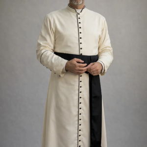 A Frontview of the Pontivis Traditional White Cassock