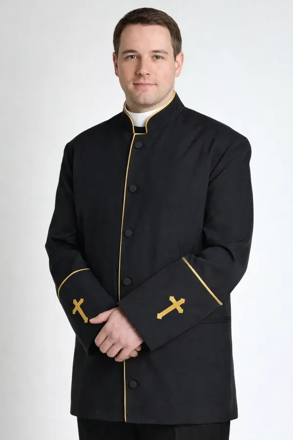 A Men Wearing Rectory Tailored Clergy Jacket